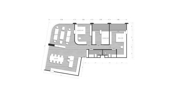 Планировка кондомониума 3 спальни в ЖК Above Element Condominium № 11023 (2D)
